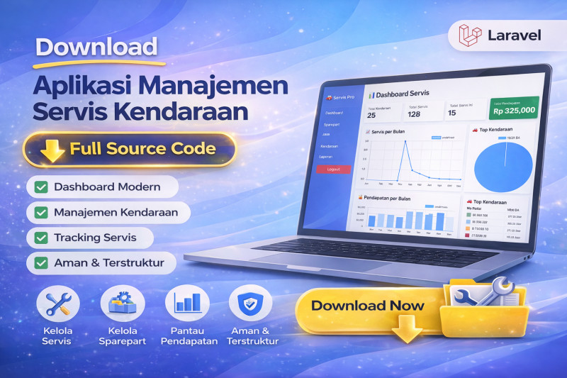 Download Aplikasi Manajemen Servis Kendaraan Full Source Code