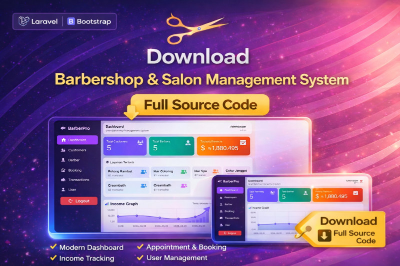 Download Barbershop & Salon Management System Source Code